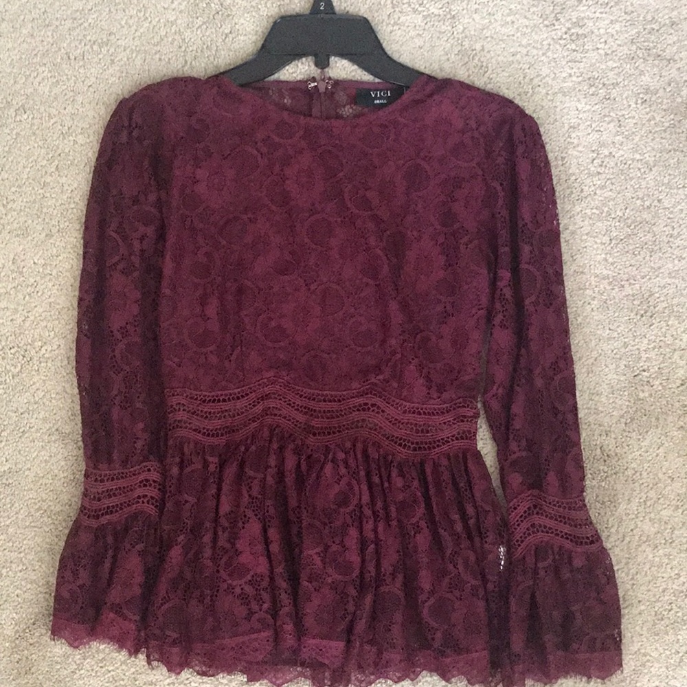 Wine lace top